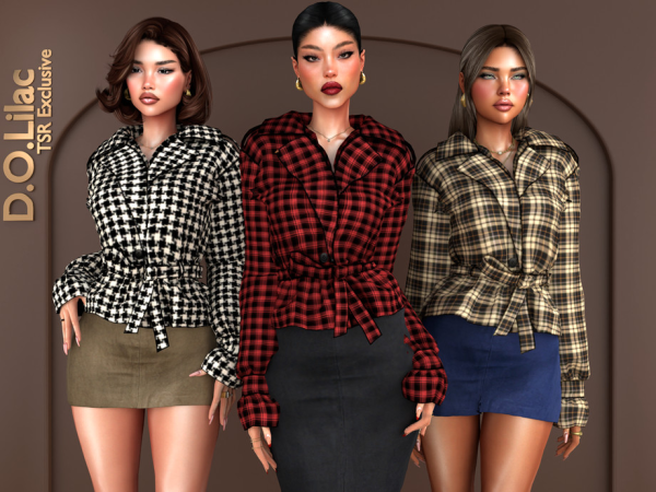 Alpha Plaid Affair Set - The Sims 4 Custom Content