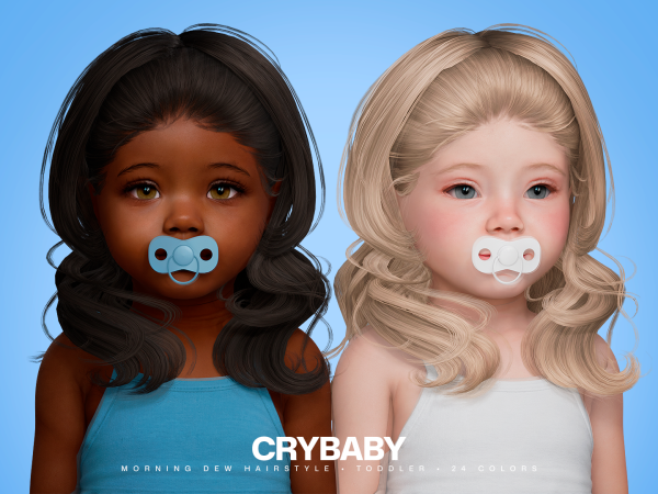Alpha CRYBABY Morning Dew Hairstyle I Toddler (Newsea) - The Sims 4 Custom Content