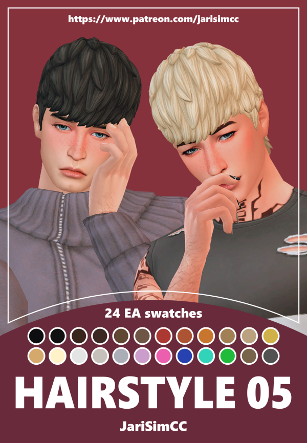 Maxis Match JariSimCC Hairstyle 05 Liam by simsfinds - The Sims 4 Custom Content