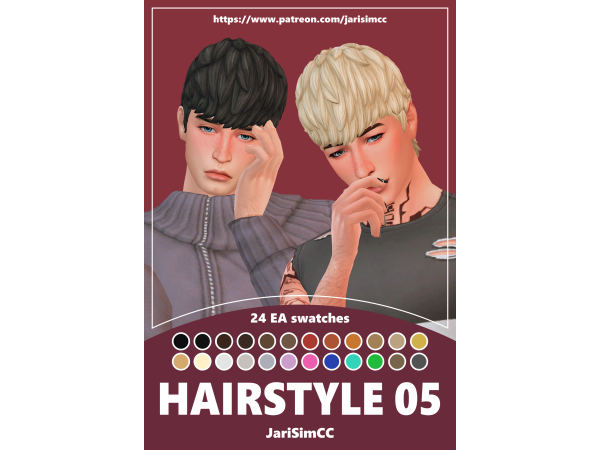 Maxis Match JariSimCC Hairstyle 05 Liam by jarisimcc - The Sims 4 Custom Content