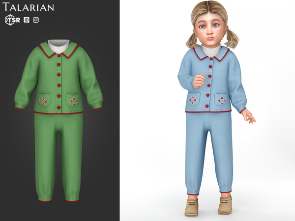 Maxis Match Stevie Outfit With Buttoned Cardigan And Pants by talarian - The Sims 4 Custom Content