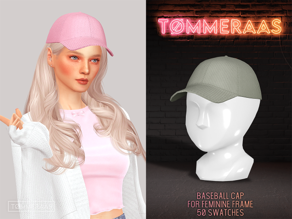 Mix TØMMERAAS Baseball Cap for Feminine Frame by tommeraas - The Sims 4 Custom Content