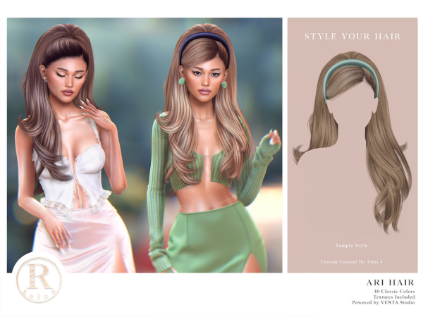 Alpha RAMA Ari Hair by VentaStudio - The Sims 4 Custom Content