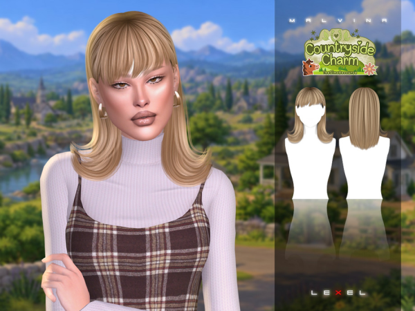 Alpha LEXEL Malvina medium adult hairstyle by LEXEL_s - The Sims 4 Custom Content