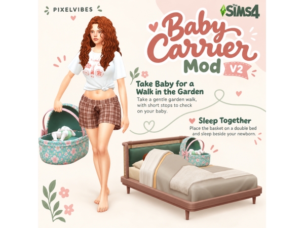 Mix Baby Carrier Mod V2 - The Sims 4 Custom Content