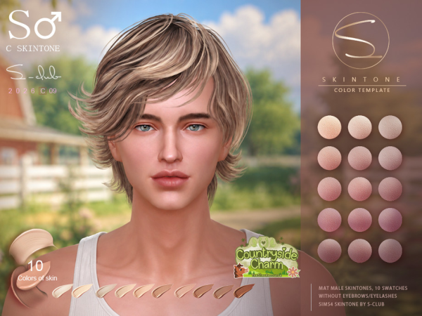 Alpha S CLUB SKINTONES MALE Countryside Charm Club by S - The Sims 4 Custom Content