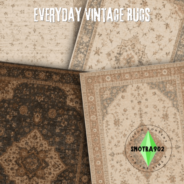 Mix Everyday Vintage Rugs by simsfinds - The Sims 4 Custom Content