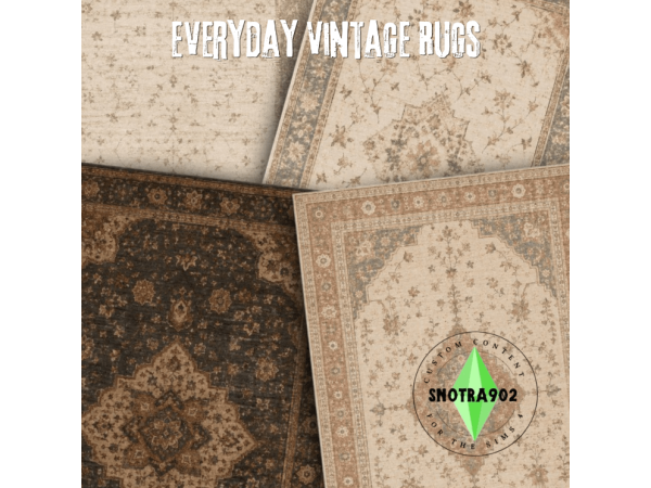 Mix Everyday Vintage Rugs by Snotra902 - The Sims 4 Custom Content
