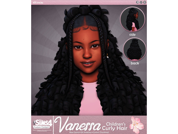Maxis Match Vanessa Curly Hair by dhream - The Sims 4 Custom Content