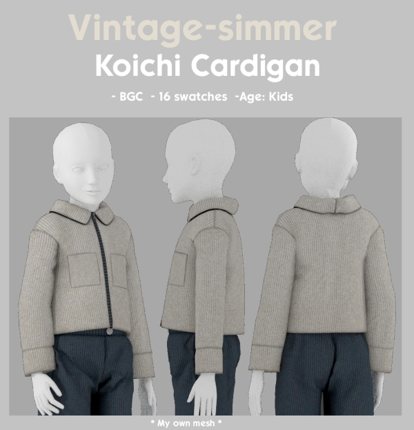 Alpha Koichi Cardigan simmer by simsfinds - The Sims 4 Custom Content