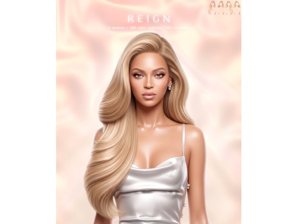Alpha Reign Hairstyle - The Sims 4 Custom Content