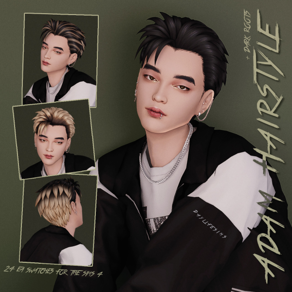 Maxis Match ADAM HAIR by simsfinds - The Sims 4 Custom Content