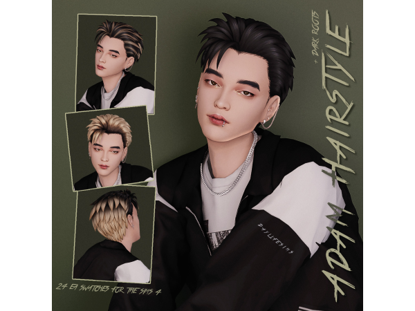 Maxis Match ADAM HAIR by daylifesims - The Sims 4 Custom Content