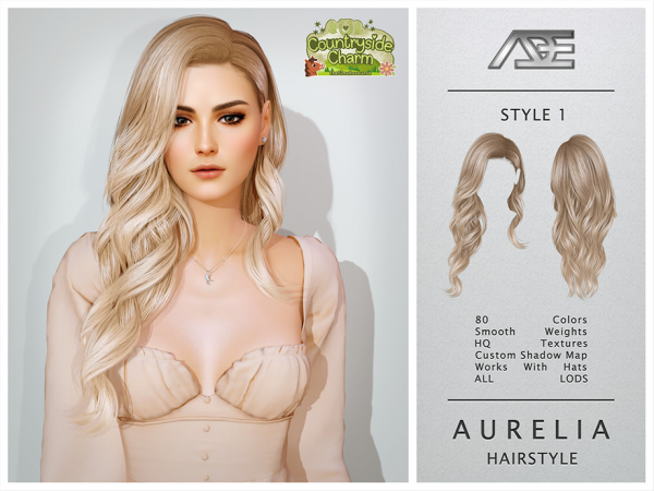 Alpha Aurelia Hairstyle Style 1 by Ade_Darma - The Sims 4 Custom Content