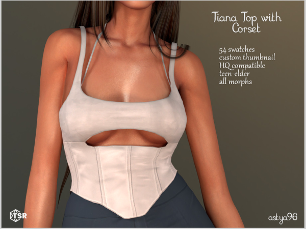Alpha Tiana Top with Corset by astya96cc - The Sims 4 Custom Content