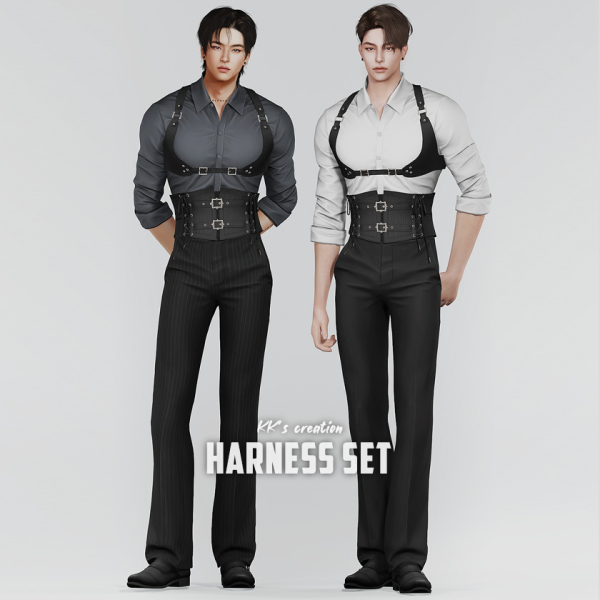 Alpha [KK] HARNESS SET by simsfinds - The Sims 4 Custom Content