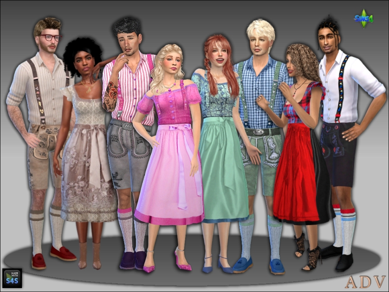 Alpha Bavarian costumes by artedellavita_mabra - The Sims 4 Custom Content