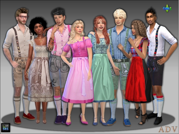Alpha Bavarian costumes - The Sims 4 Custom Content
