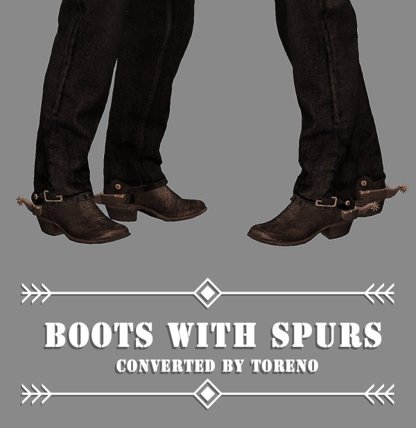 Alpha Boots with Spurs converted by simsfinds - The Sims 4 Custom Content