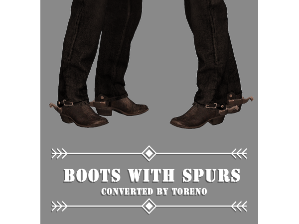 Alpha Boots with Spurs converted by Toreno - The Sims 4 Custom Content