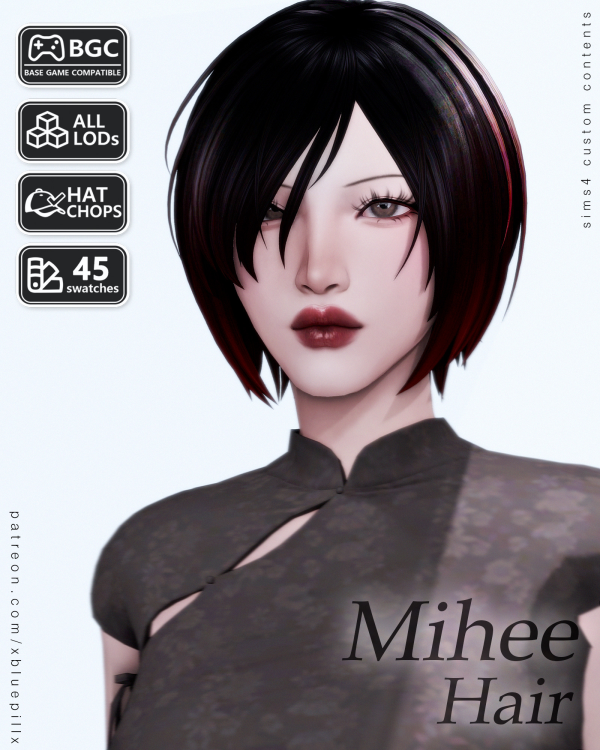 Maxis Match (Bluepill) 2026DROP_78_AF_Mihee Hair by simsfinds - The Sims 4 Custom Content