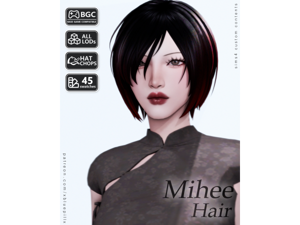 Maxis Match (Bluepill) 2026DROP_78_AF_Mihee Hair - The Sims 4 Custom Content