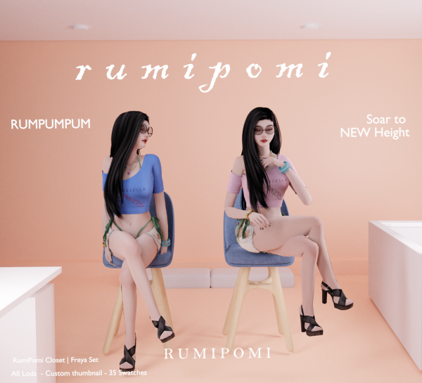 Alpha Rumpumoum_Freya Outfit Set by rumi_pomi - The Sims 4 Custom Content