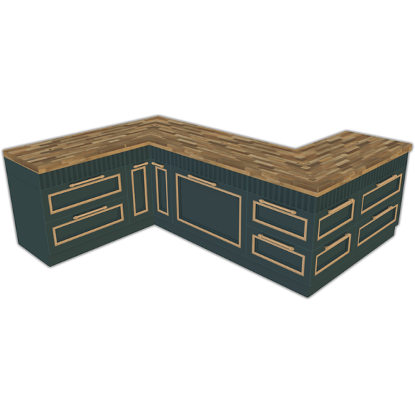 Maxis Match Comiko Parisian Kitchen Counter Wood by comiko - The Sims 4 Custom Content