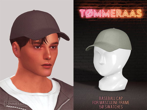 Mix TØMMERAAS Baseball Cap for Masculine Frame - The Sims 4 Custom Content