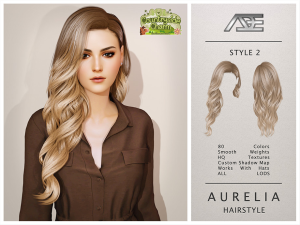 Alpha Aurelia Hairstyle Style 2 - The Sims 4 Custom Content