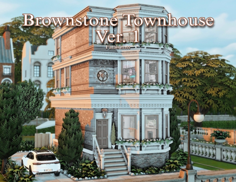 Mix Brownstone Townhouse Ver 1 - The Sims 4 Custom Content