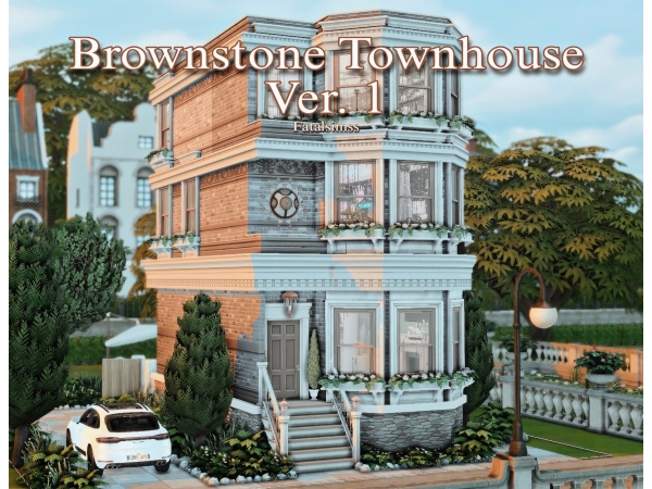 Mix Brownstone Townhouse Ver 1 - The Sims 4 Custom Content