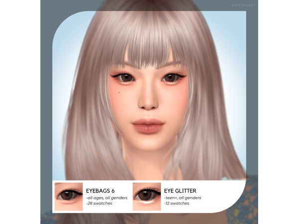 Mix eyebags5 6 eye glitter - The Sims 4 Custom Content