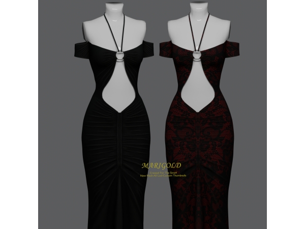 Alpha MARIGOLD TS4_Ravelle Gown - The Sims 4 Custom Content
