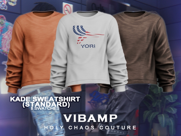 Alpha VIBAMP Kade Sweatshirt (Standard Version) - The Sims 4 Custom Content