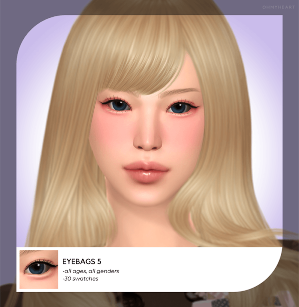 Mix eyebags5 6 eye glitter by ohmyheart - The Sims 4 Custom Content