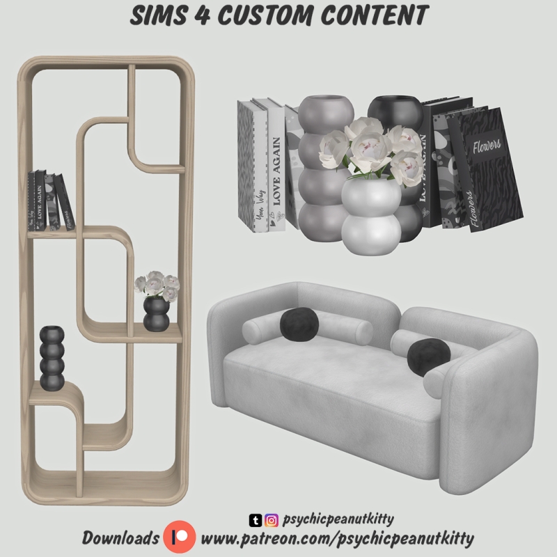 Mix Living Room by psychicpeanutkitty - The Sims 4 Custom Content