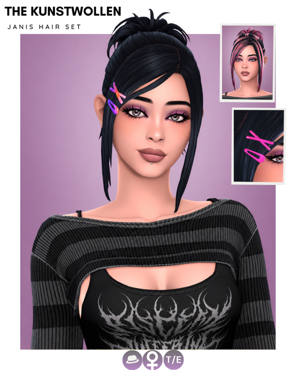 Maxis Match Janis hair set by simsfinds - The Sims 4 Custom Content