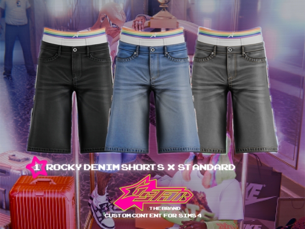 Alpha GSTAR Rocky Denim Shorts (Standard Version) - The Sims 4 Custom Content