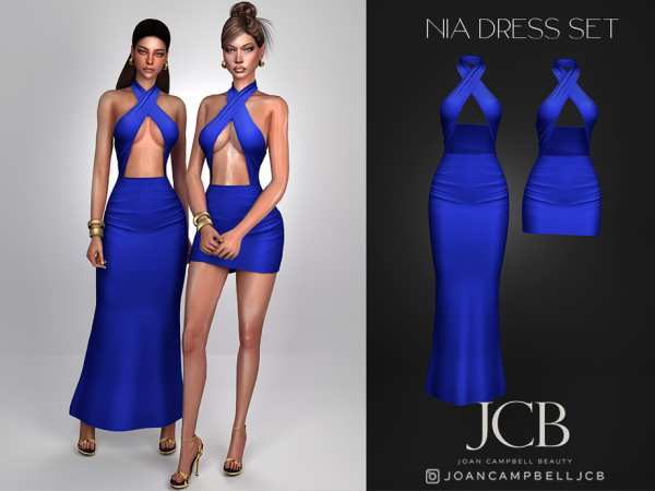 Alpha NIA DRESS SET by Joan_Campbell_Beauty_ - The Sims 4 Custom Content