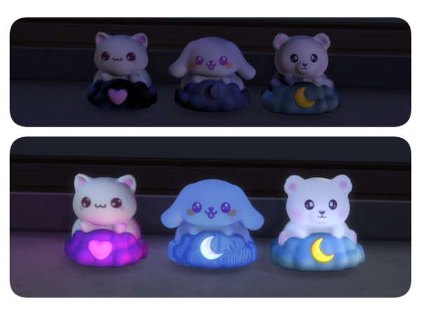 Maxis Match Puppy Bear Cat Nightlights - The Sims 4 Custom Content