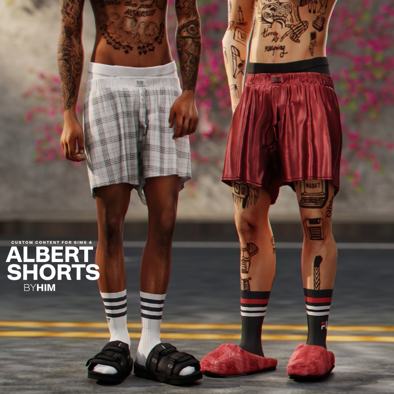 Alpha ALBERT SHORTS Sample by himts4 - The Sims 4 Custom Content