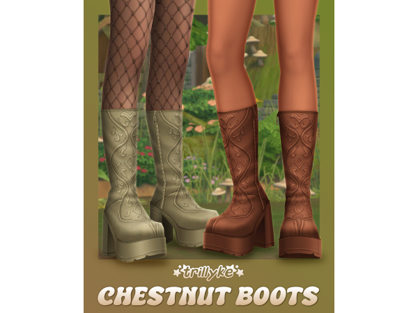 Sims 4 Chestnut Boots by trillyke