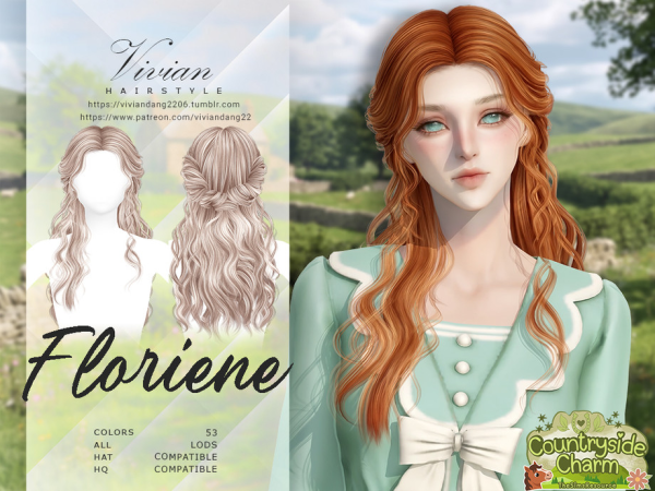 Sims 4 Floriene - Hairstyle by VivianDang