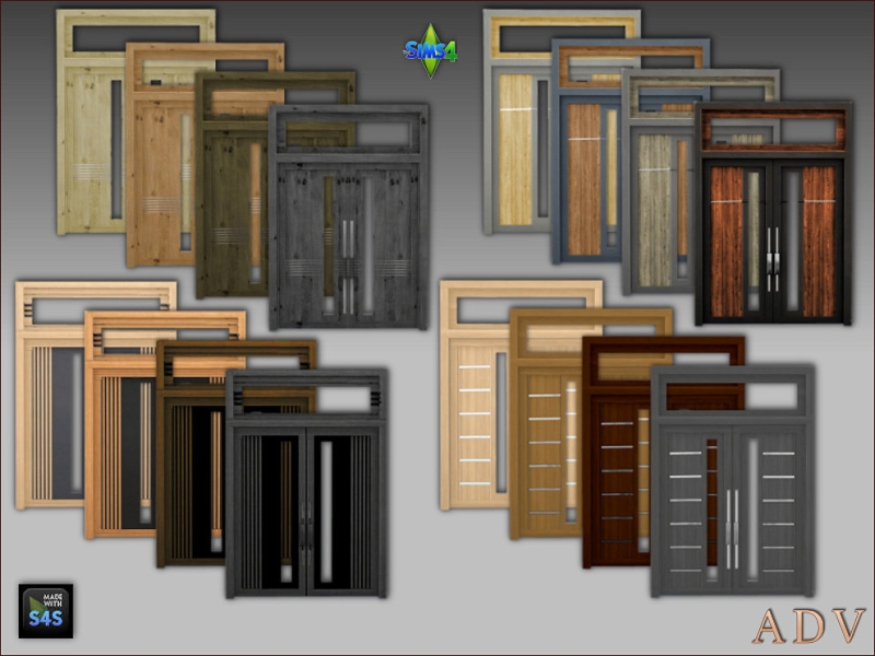 Alpha Double front doors by artedellavita_mabra - The Sims 4 Custom Content