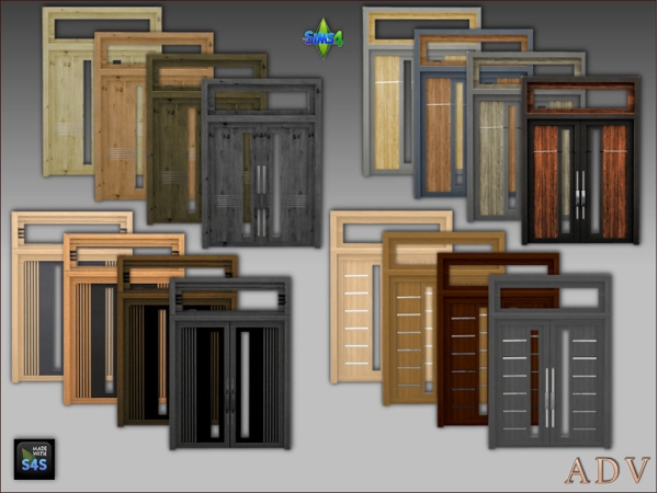 Alpha Double front doors - The Sims 4 Custom Content