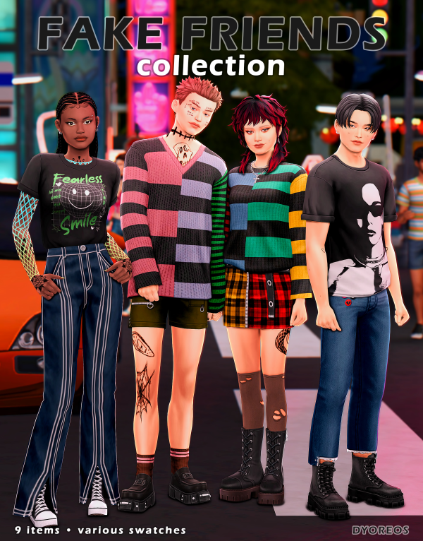 Maxis Match Fake Friends Collection by simsfinds - The Sims 4 Custom Content