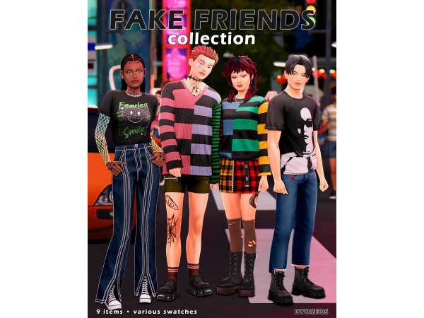 Maxis Match Fake Friends Collection by dyoreos - The Sims 4 Custom Content