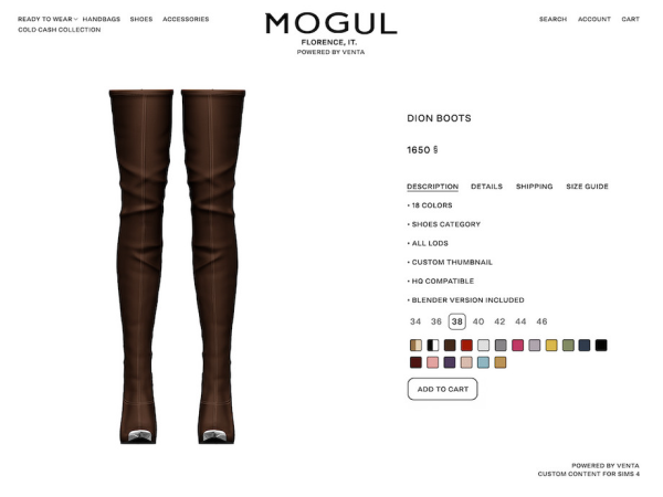 Alpha MOGUL Dion Boots Patreon Exclusive by VentaStudio - The Sims 4 Custom Content