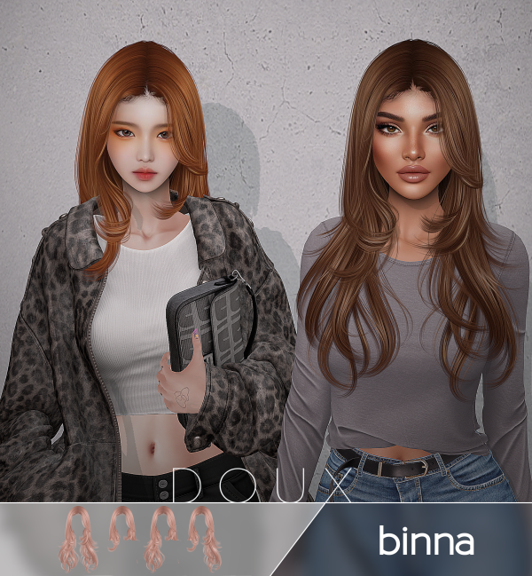 Alpha DOUX Binna Hairstyle (Poll's winner) by douxhair - The Sims 4 Custom Content